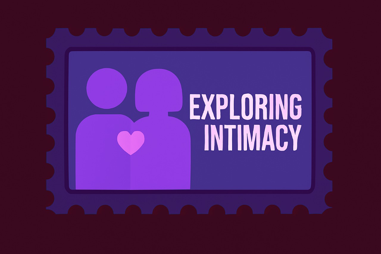 Abstract violet and pink graphic representing intimacy.